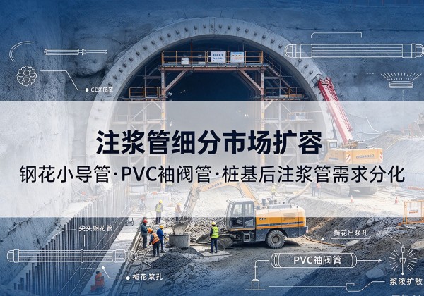 班戈注浆管细分市场扩容，隧道钢花小导管、PVC 袖阀管、桩基后注浆管需求分化